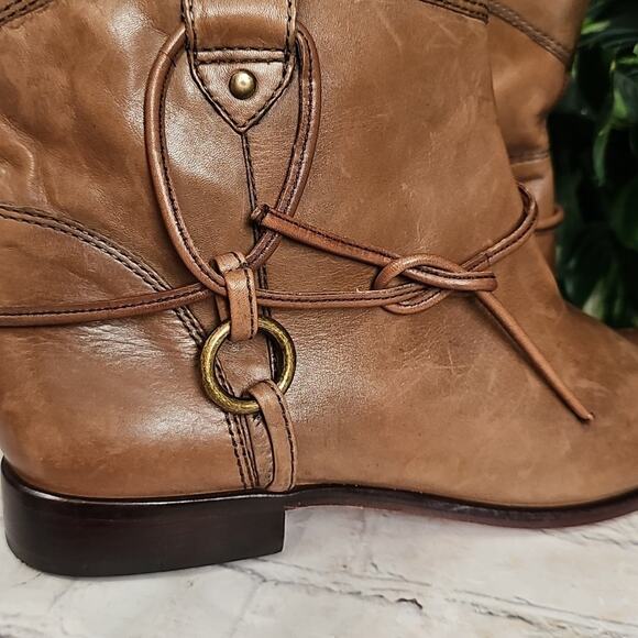 Corso Como SIDE Tie Brown Leather Ankle Boots 10 - Picture 13 of 14